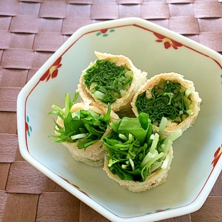 お弁当の隙間埋めにも 水菜の油揚げ巻き レシピ 作り方 By はぁぽじ 楽天レシピ お弁当の隙間埋めにも 水菜の油揚げ巻き レシピ 作り方 By はぁぽじ 楽天レシピ